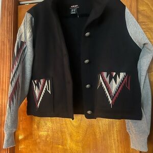 Ariat Black and Gray Vest with Embroidered Accents